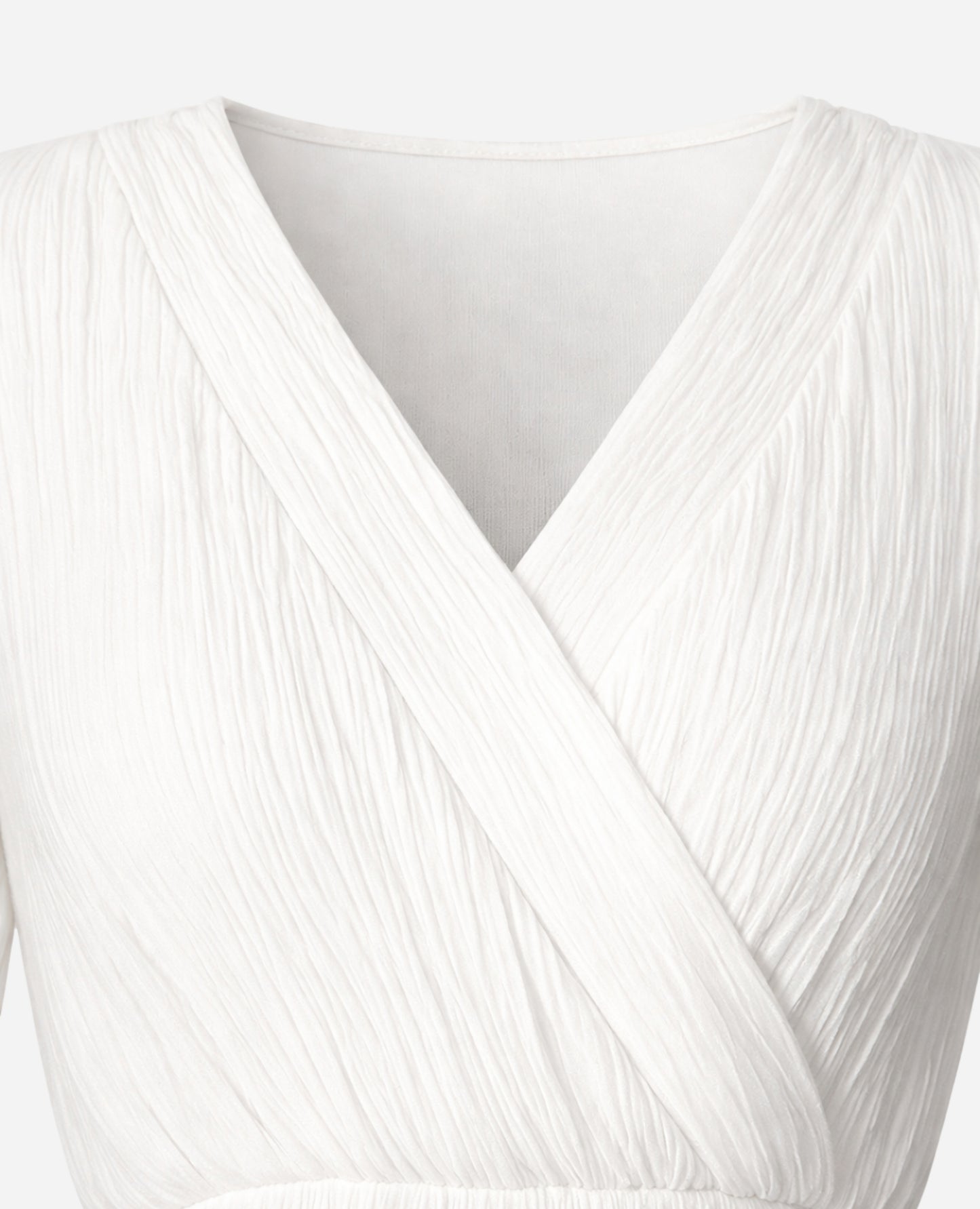 Vestido de Veve Blanco Cruzado Texturizado