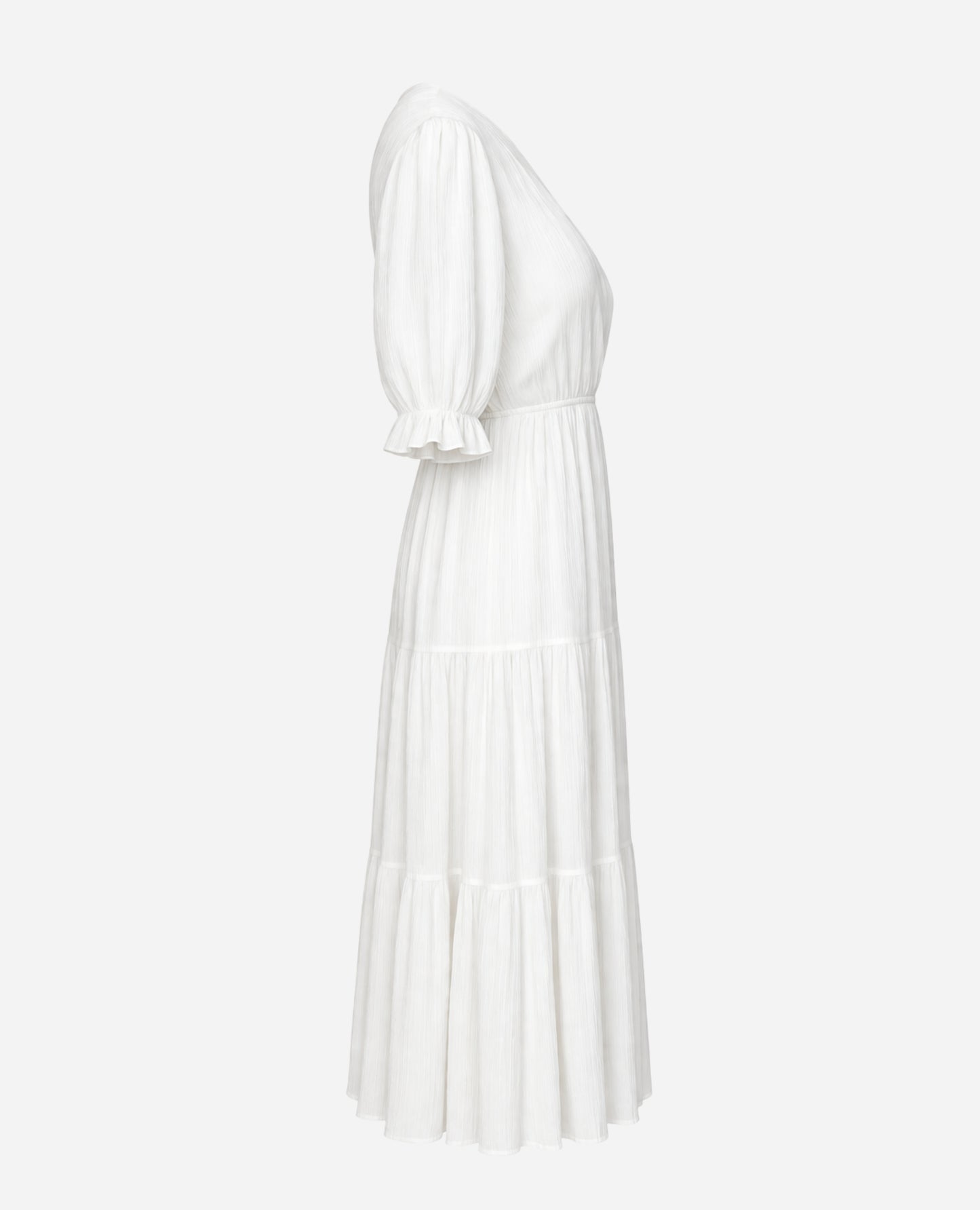 Vestido de Veve Blanco Cruzado Texturizado
