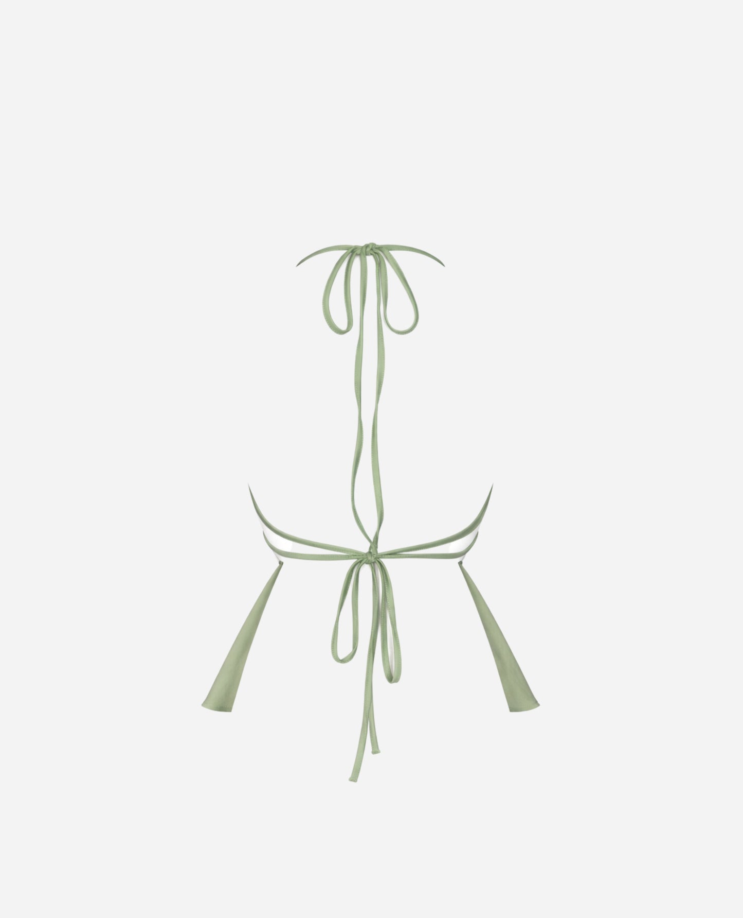 Top Halter Fruncido Peplum Dusty Green