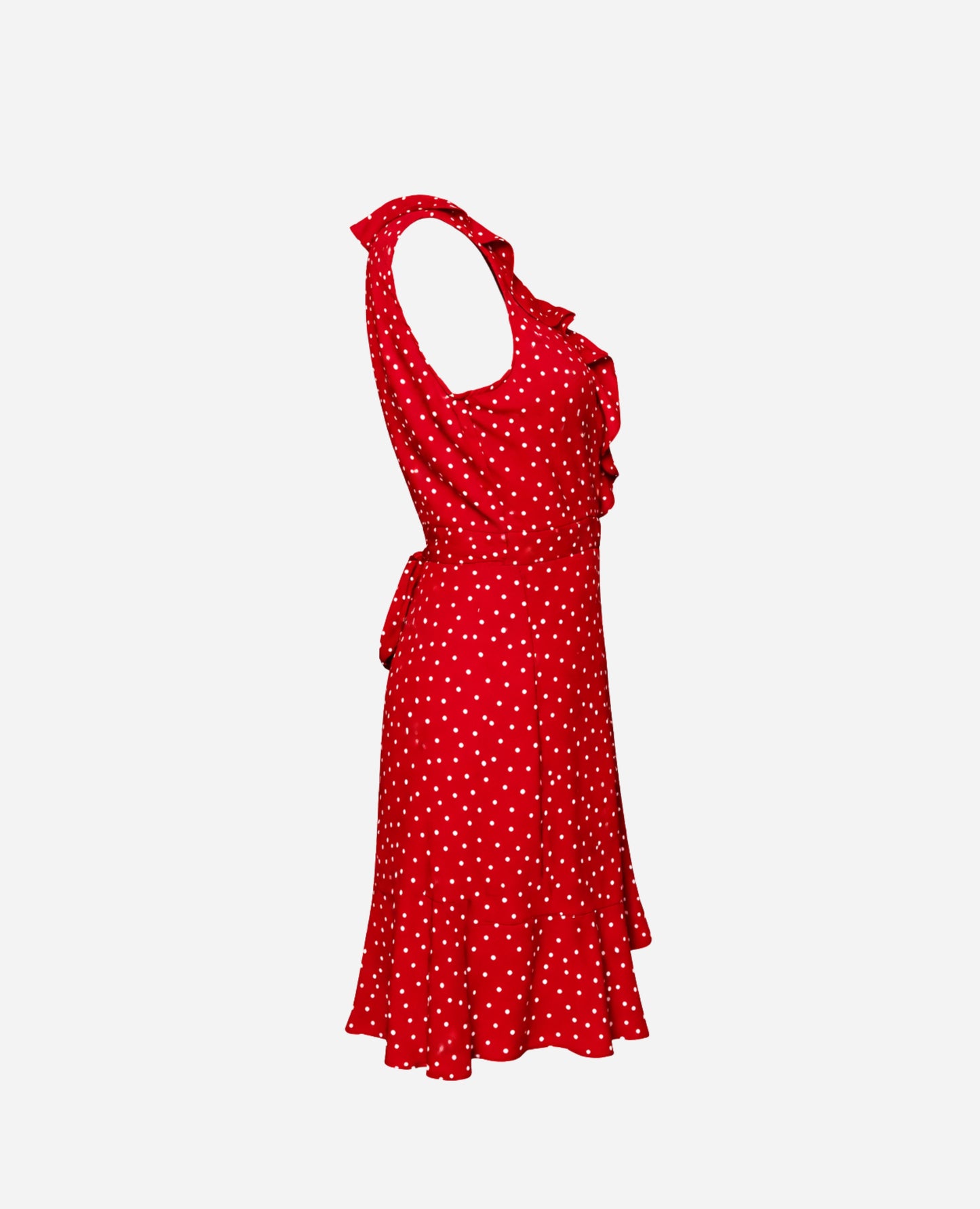 Vestido VEM·VER Ruffle Polka Dot Rojo