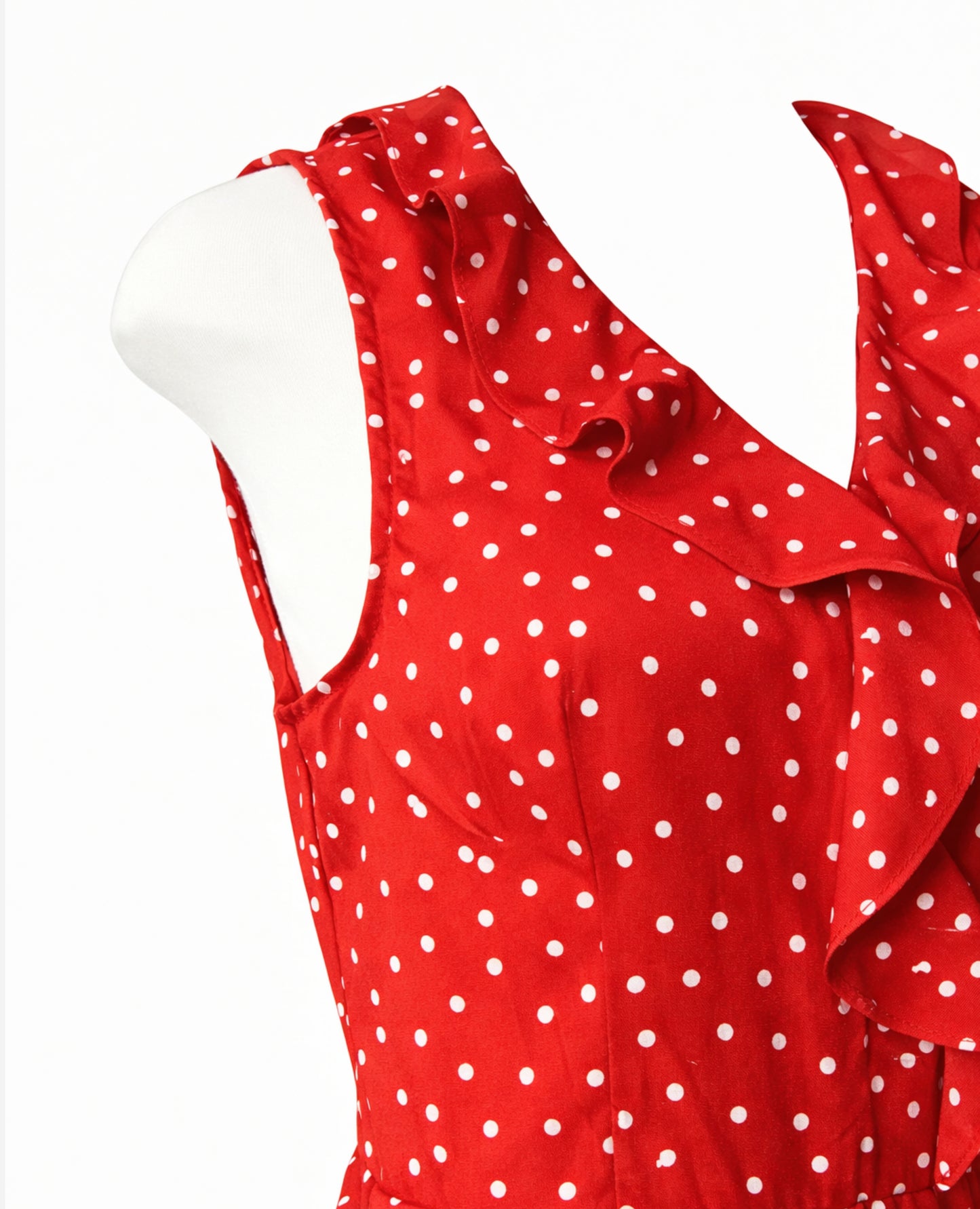 Vestido VEM·VER Ruffle Polka Dot Rojo