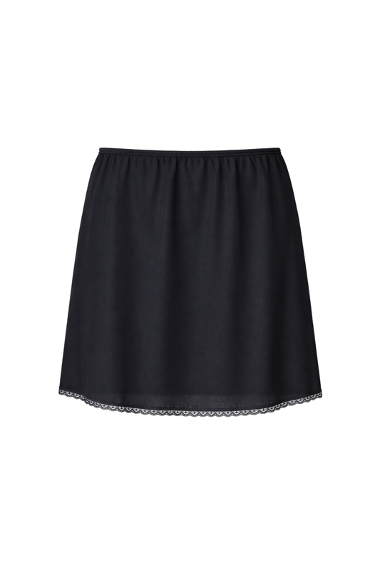 Falda Slip Ivory Sheer de  Vassarette Negra