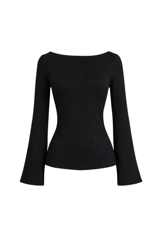 Top Bardot Rib Flare
