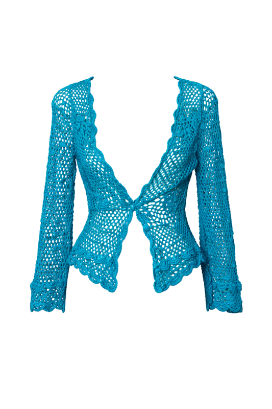 Top Sweater Blu:Pepe Crochet Calado