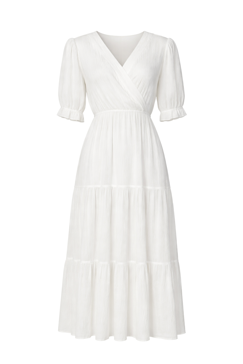 Vestido de Veve Blanco Cruzado Texturizado