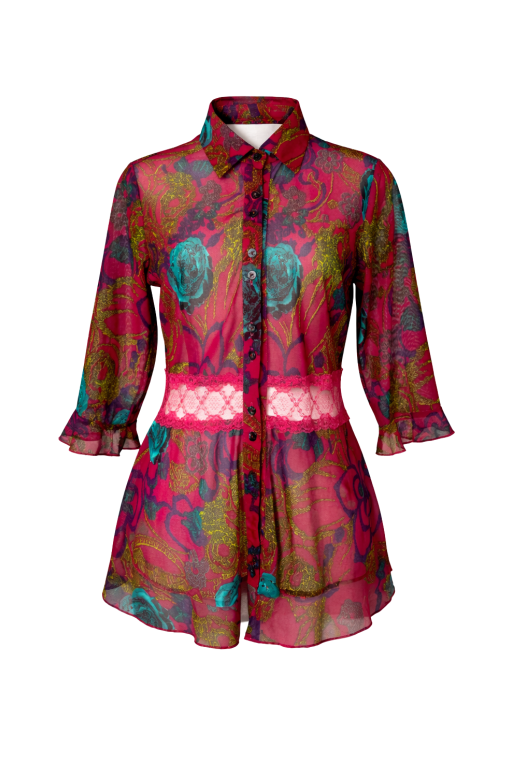 Blusa Mesh Bs Color Baroque Fucsia