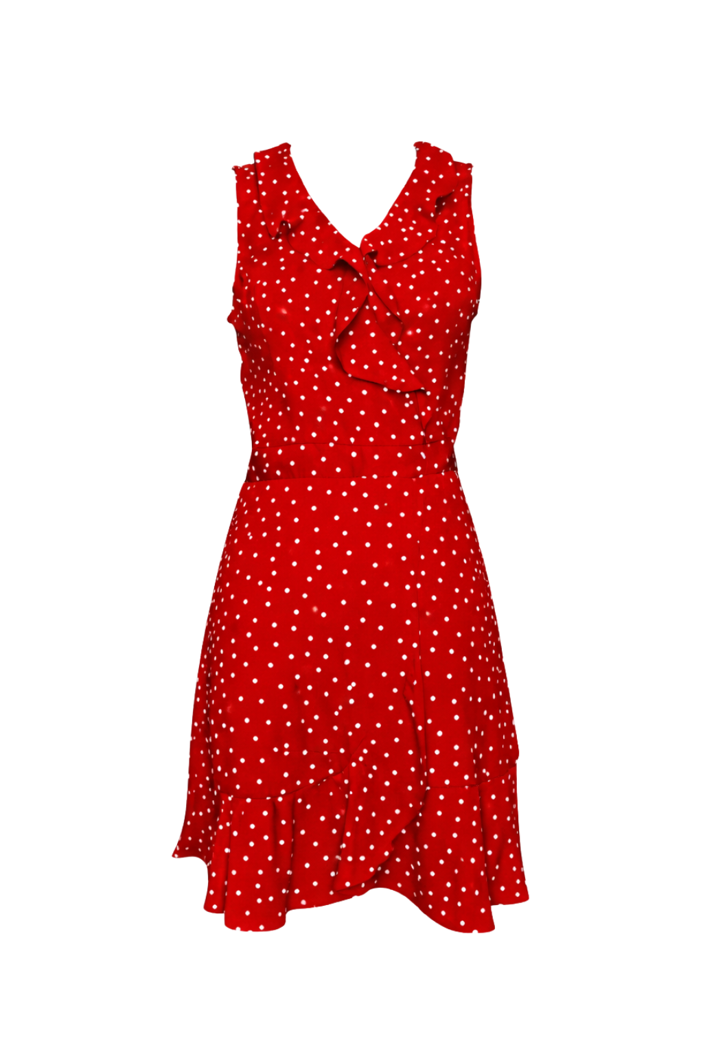 Vestido VEM·VER Ruffle Polka Dot Rojo