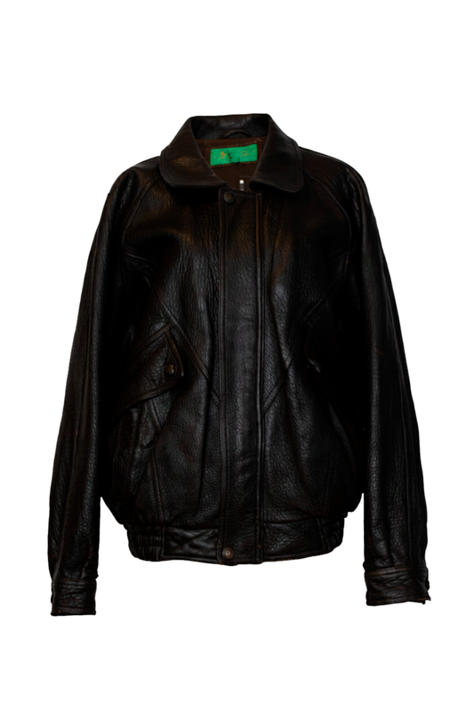 Vintage Volcano Leather Aviator Jacket