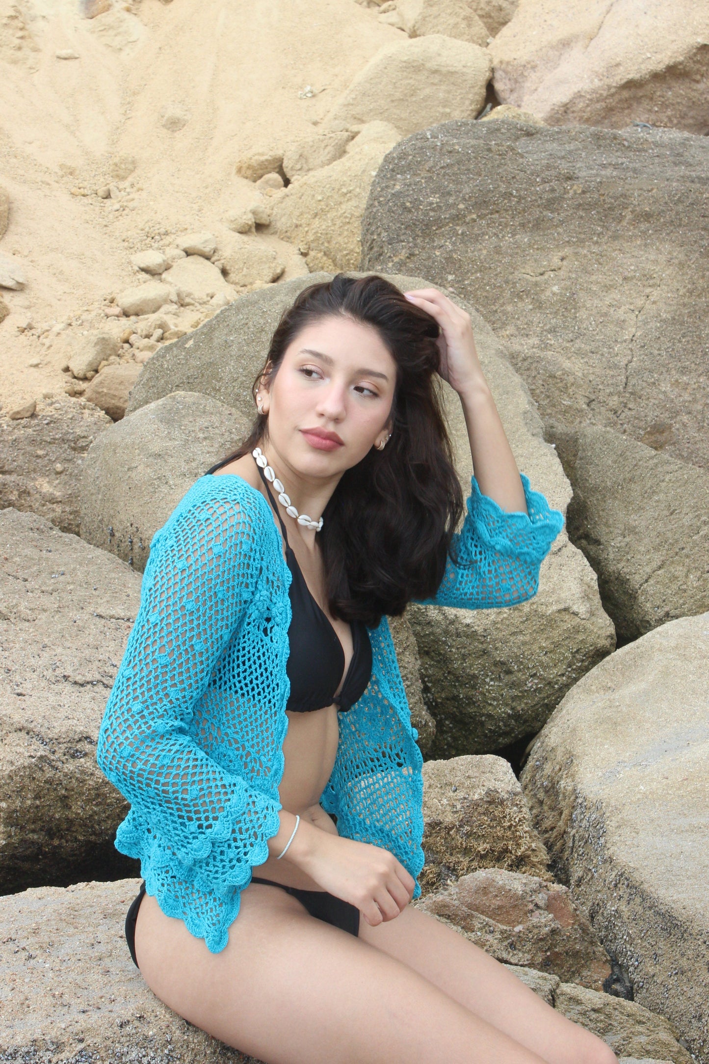 Top Sweater Blu:Pepe Crochet Calado