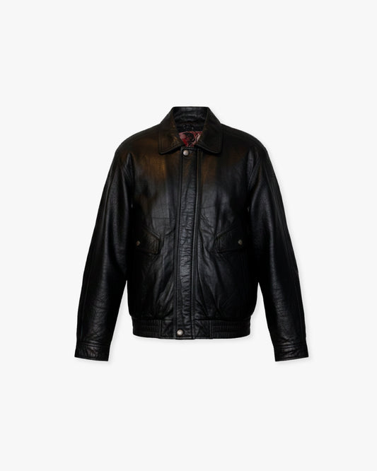 Vintage Faux Leather Bomber